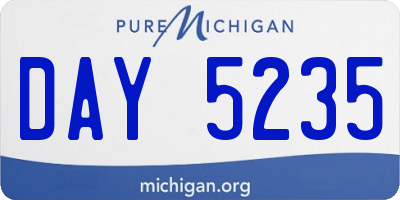 MI license plate DAY5235