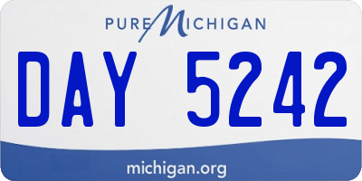 MI license plate DAY5242