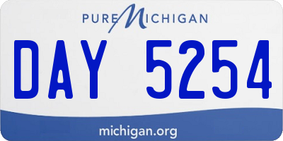 MI license plate DAY5254