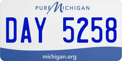 MI license plate DAY5258