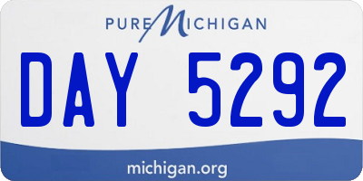 MI license plate DAY5292