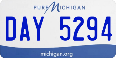MI license plate DAY5294