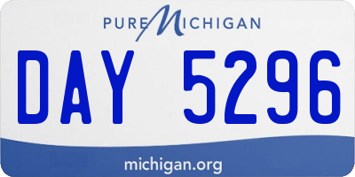 MI license plate DAY5296