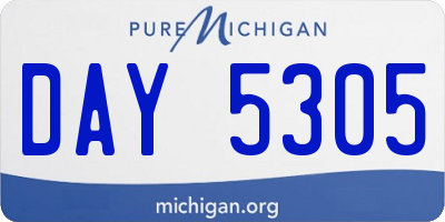 MI license plate DAY5305