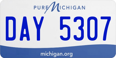 MI license plate DAY5307