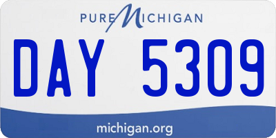 MI license plate DAY5309