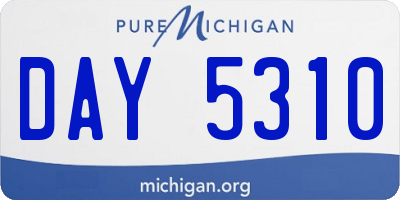 MI license plate DAY5310