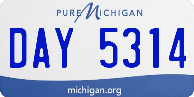 MI license plate DAY5314