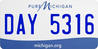 MI license plate DAY5316