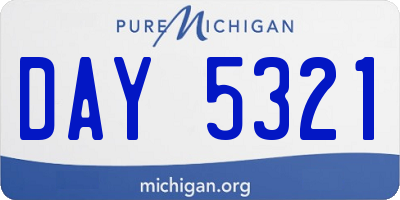 MI license plate DAY5321