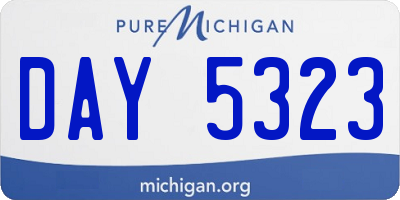 MI license plate DAY5323