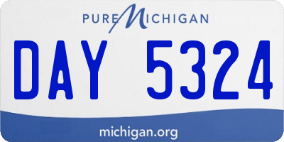MI license plate DAY5324