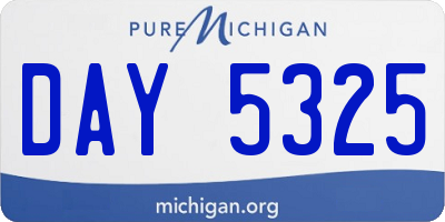 MI license plate DAY5325