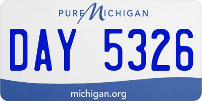 MI license plate DAY5326