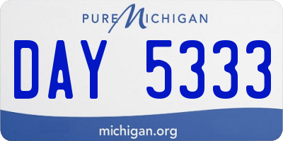 MI license plate DAY5333