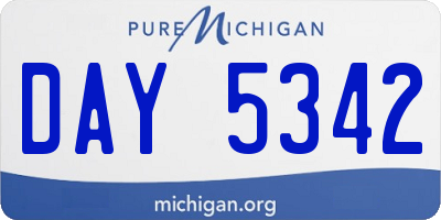 MI license plate DAY5342