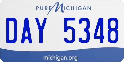 MI license plate DAY5348