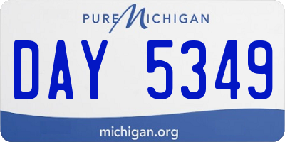 MI license plate DAY5349