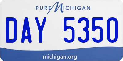 MI license plate DAY5350