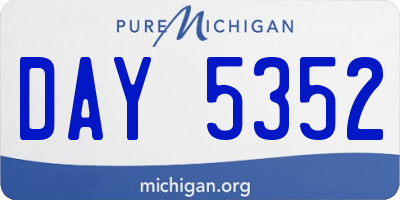 MI license plate DAY5352
