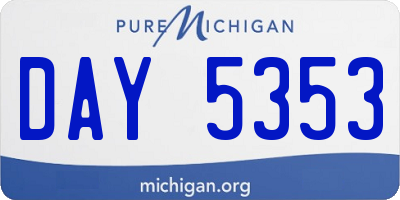 MI license plate DAY5353