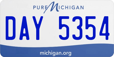 MI license plate DAY5354