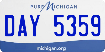 MI license plate DAY5359