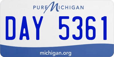 MI license plate DAY5361
