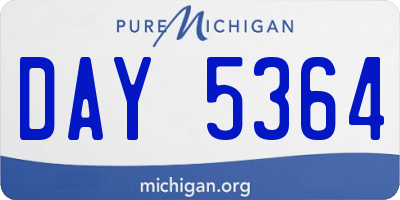MI license plate DAY5364