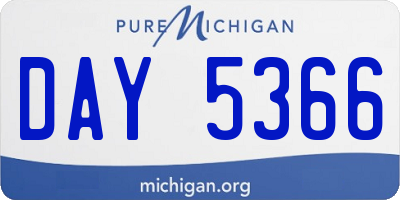 MI license plate DAY5366