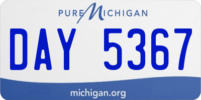 MI license plate DAY5367
