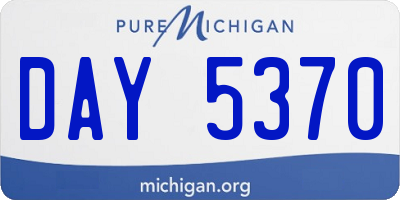MI license plate DAY5370