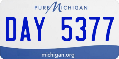 MI license plate DAY5377