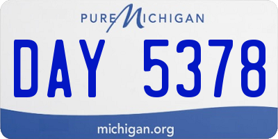 MI license plate DAY5378