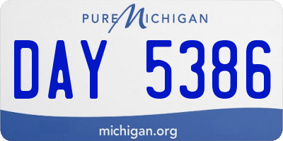MI license plate DAY5386