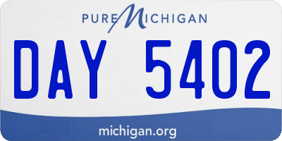 MI license plate DAY5402