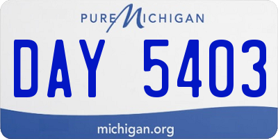 MI license plate DAY5403