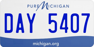 MI license plate DAY5407