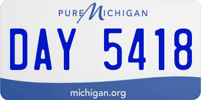 MI license plate DAY5418