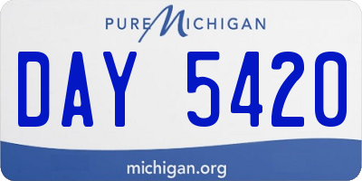 MI license plate DAY5420