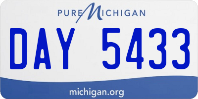 MI license plate DAY5433