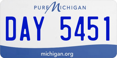 MI license plate DAY5451