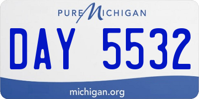 MI license plate DAY5532
