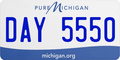 MI license plate DAY5550