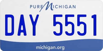 MI license plate DAY5551