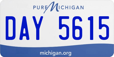 MI license plate DAY5615