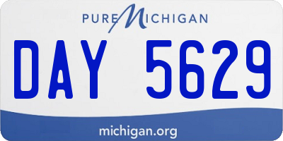 MI license plate DAY5629