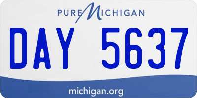 MI license plate DAY5637