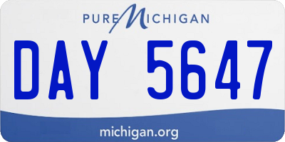 MI license plate DAY5647