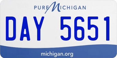 MI license plate DAY5651